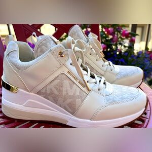 Michael Kors Women’s Lux Athletic Wedge Sneaker-Shoes; Clean & Like New; Size 8